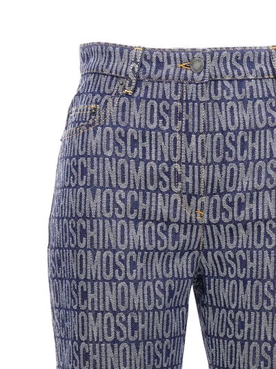 Shop Moschino Logo Jeans Blue