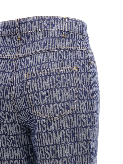 Shop Moschino Logo Jeans Blue