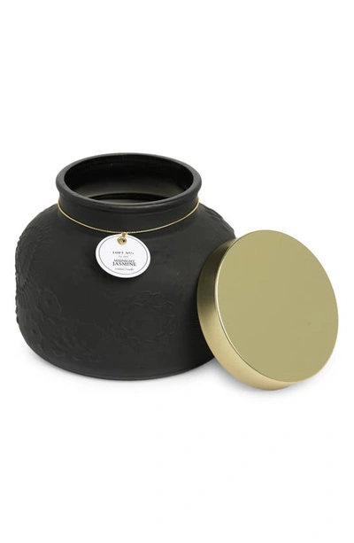 Portofino Candles Jumbo Garden Jar Midnight Jasmine Candle In Matte Black