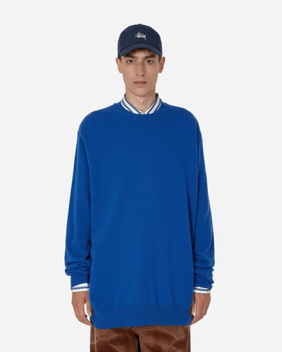 Shop Comme Des Garçons Shirt Oversized Knit Sweater In Blue