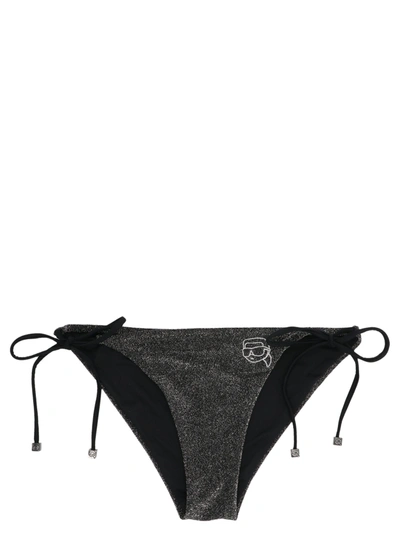 Shop Karl Lagerfeld 'ikonik 2.0' Bikini Bottom In Black