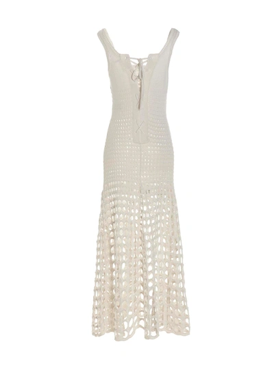 Shop Chloé Macramé Dress In White