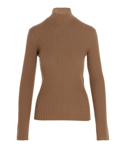 Shop Chloé Ribbed Sweater In Brown
