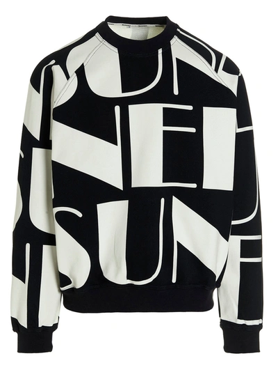Shop Sunnei 'big Logo' Sweatshirt In White/black