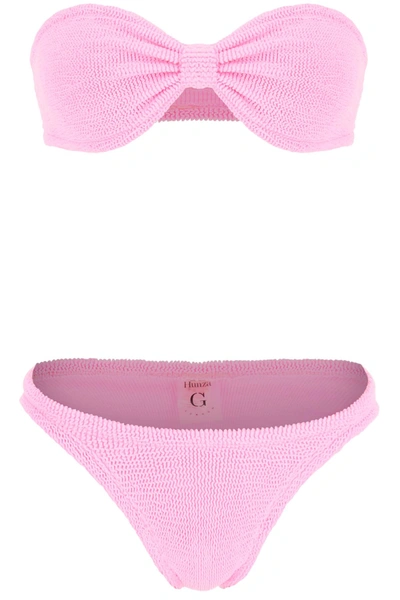 Shop Hunza G Jean Bikini Set In Pink