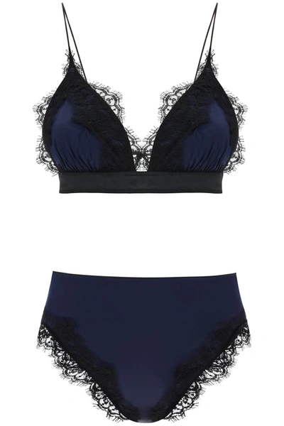 Shop Oseree 'travaille' High Waisted Bikini Set In Blue