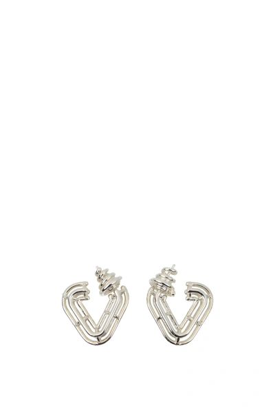 Shop Bottega Veneta Earrings Silver Silver