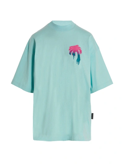 Shop Palm Angels T-shirt 'i Love Pa' In Light Blue
