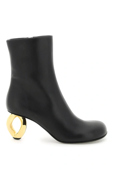 Shop Jw Anderson Chain Heel Ankle Boots In Black