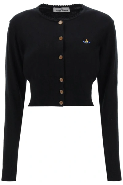 Shop Vivienne Westwood Bea Cropped Cardigan In Black