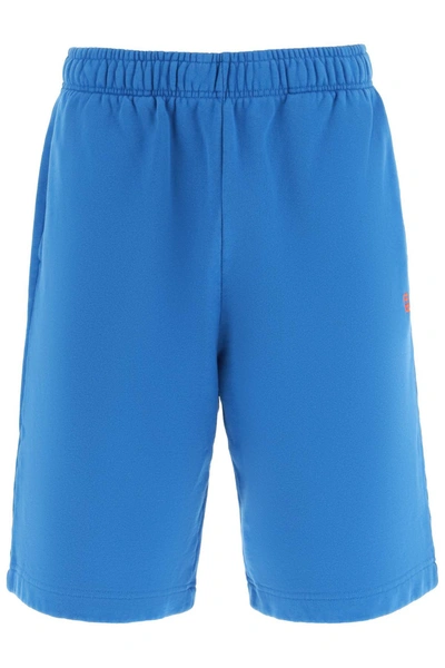 Shop Ambush Short Sweatpants With Embroidered Logo In Light Blue