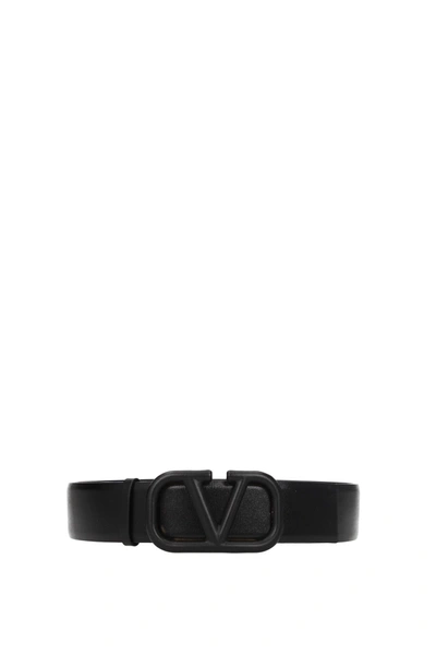 Shop Valentino Regular Belts Leather Black