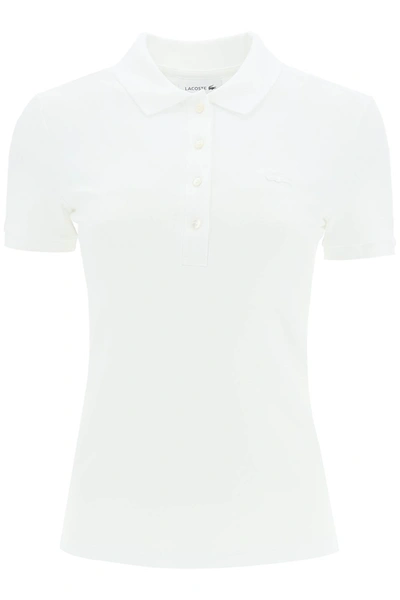 Shop Lacoste Cotton Pique Polo In White