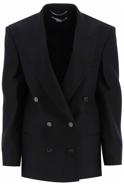 Shop Stella Mccartney Oversized Double Breasted Blazer In Black