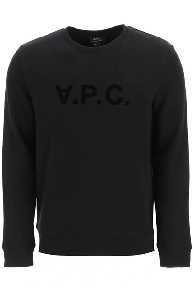 Shop A.p.c. Flock V.p.c. Logo Sweatshirt In Black