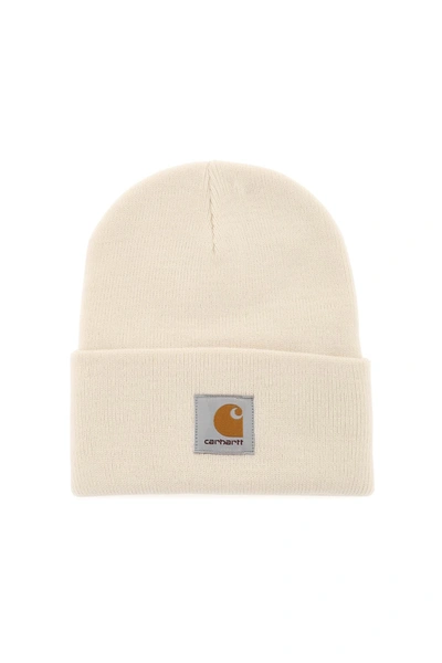 Shop Carhartt Beanie Hat With Logo Patch In White