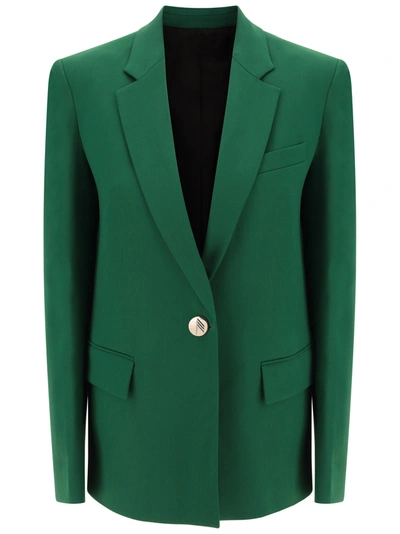 Shop Attico Bianca Blazer Jacket In Emerald