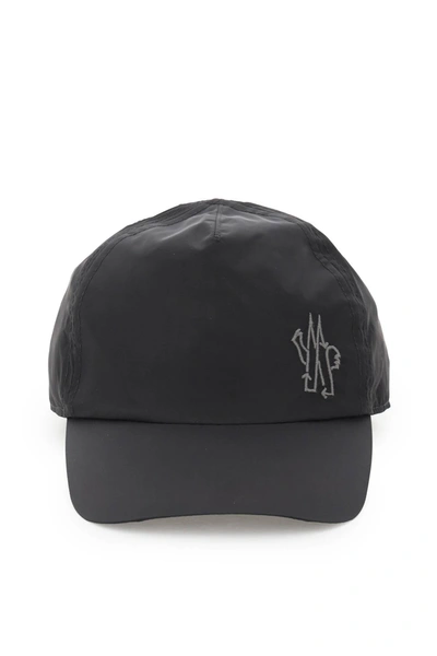 Shop Moncler Nylon Baseball Cap In Black