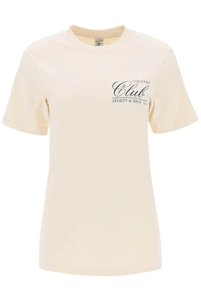 Shop Sporty And Rich '94 Country Club' T Shirt In Beige