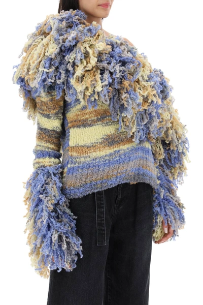 Shop Attico 'rhona' Cradigan In Boucle Knit In Multicolor