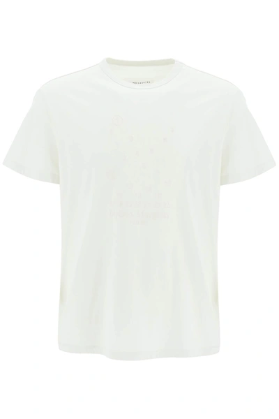 Shop Maison Margiela Embroidered Logo T Shirt In White