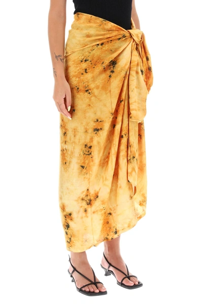 Shop Sun Chasers Sarong In Tie Dye Cotton In Orange