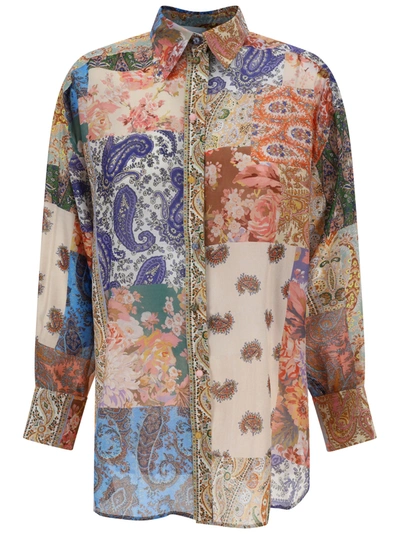 Shop Zimmermann Devi Manstyle Shirt In Patch Paisley