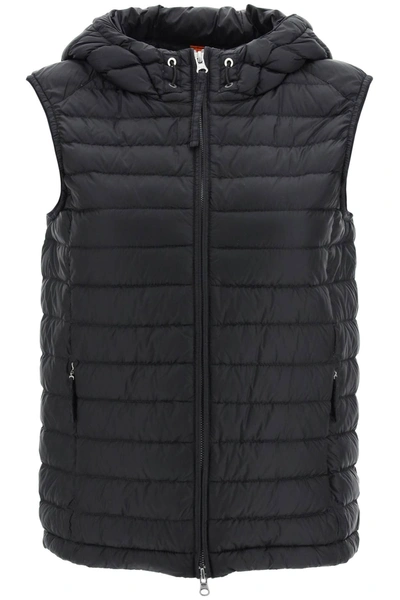 Shop Parajumpers 'hope' Hooded Down Vest In Black