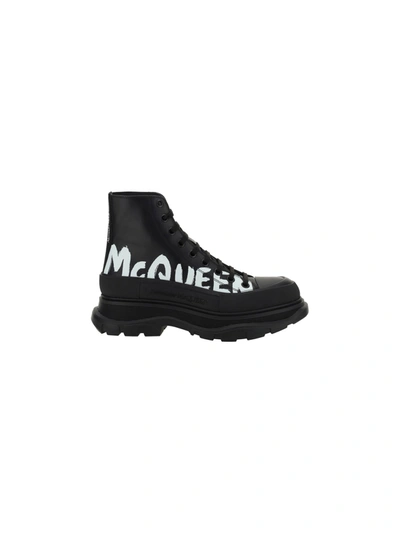 Shop Alexander Mcqueen Ankle Boots In Black/white