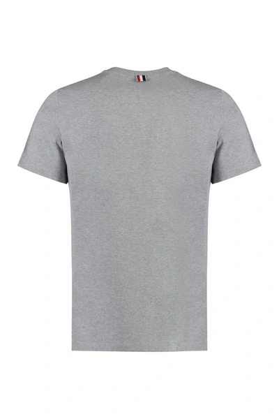 Shop Thom Browne Cotton Crew-neck T-shirt In Grey
