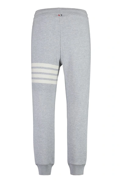 Shop Thom Browne Knitted Track-pants In Grey