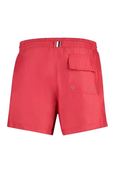 Shop Thom Browne Nylon Swim Shorts In Red