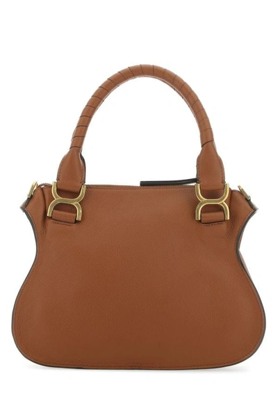 Shop Chloé Chloe Woman Brown Leather Small Marcie Handbag