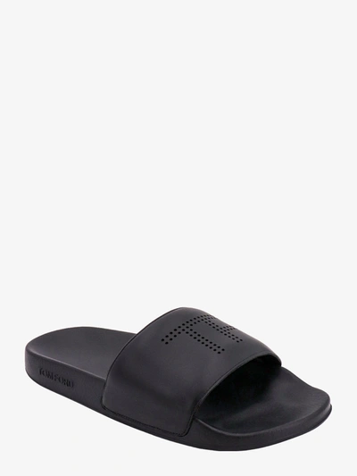 Shop Tom Ford Man Slide Man Black Sandals