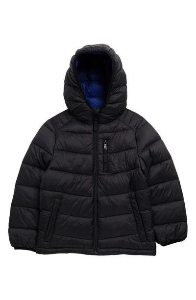Shop Urban Republic Kids' Hooded Packable Puffer Jacket In Black