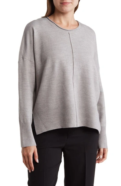 Shop French Connection Scoop Neck Long Sleeve Sweater In Dove Grey Mel