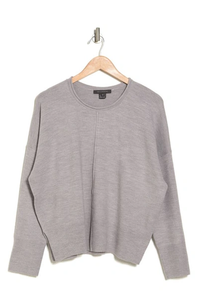 Shop French Connection Scoop Neck Long Sleeve Sweater In Dove Grey Mel