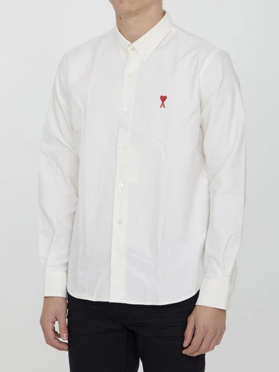 Shop Ami Alexandre Mattiussi Ami De Coeur Shirt In White