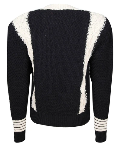 Shop Gcds Crochet-effect Cotton Oversized Sweater In Black