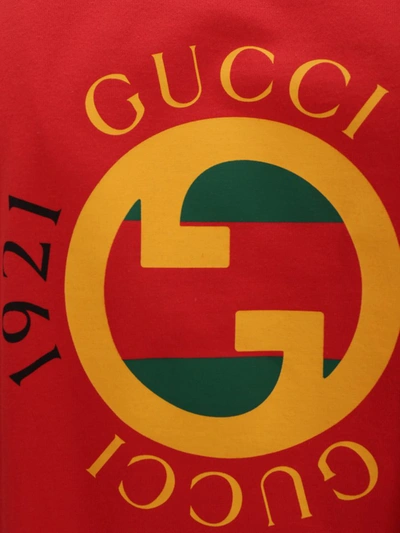 Shop Gucci T-shirts In Live Red/sun/mc