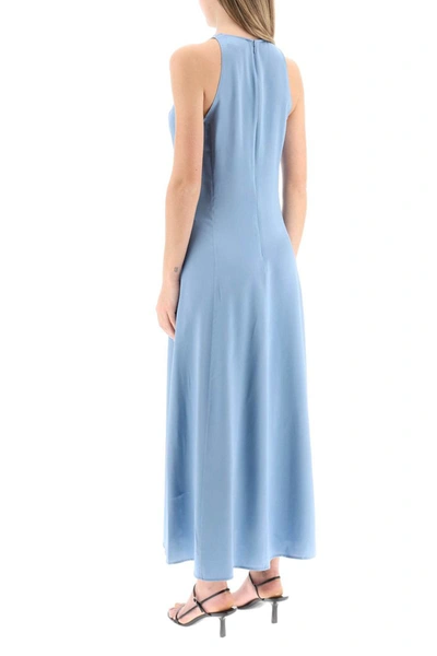 Shop Loulou Studio Maxi Silk Slip Dress In Blue