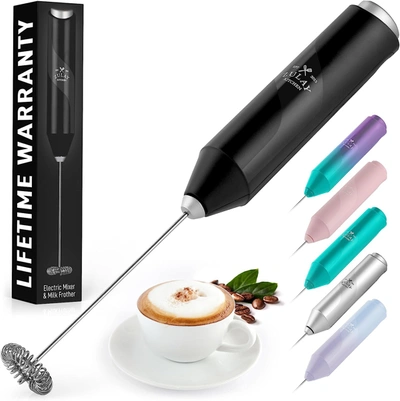 Zulay Kitchen Portable And Compact Handheld Foam Maker In Black