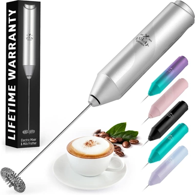 Zulay Kitchen Portable And Compact Handheld Foam Maker In Silver