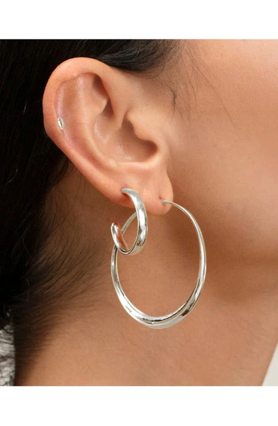 Monica Vinader Deia Chamfered Large Recycled Sterling-silver Hoop Earrings In Sterling Silver