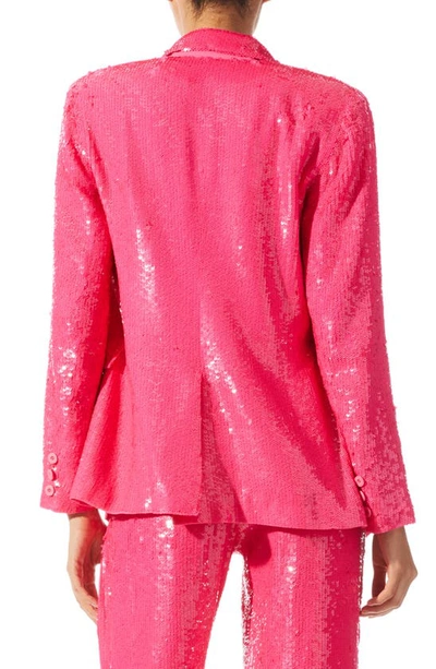 Shop Alice And Olivia Macey Sequin Blazer In Wild Pink