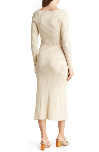 Love By Design Julia Ribbed Knit Maxi Dress In Sandshell