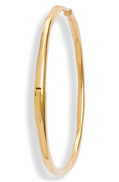 Monica Vinader Riva Wave Diamond Hoop Earrings In 18ct Gold Vermeil/st Silver