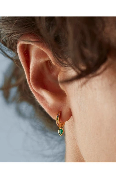Monica Vinader Huggie Hoop Earrings With Removable Charms In Gp