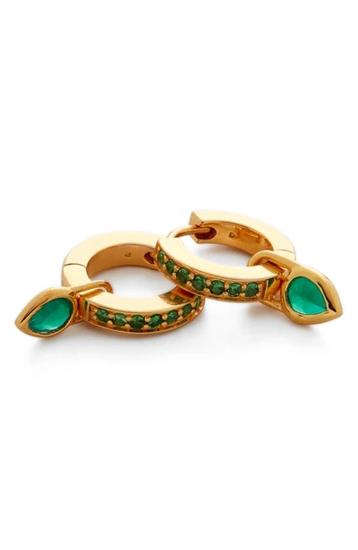 Monica Vinader Huggie Hoop Earrings With Removable Charms In Gp