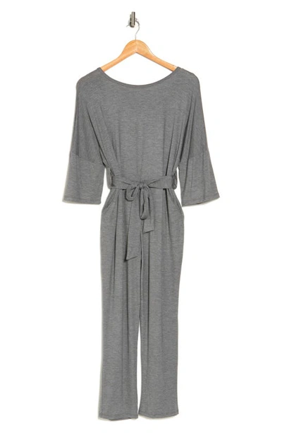 Shop Go Couture Tie Waist Jumpsuit In Dark Slate